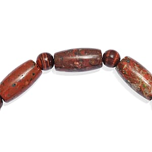 Red Jasper and Red Tiger Eye 95.00 ctw Beaded Stretch Bracelet