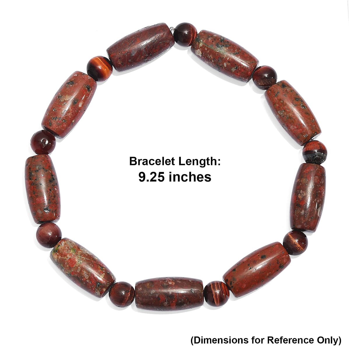 Red Jasper and Red Tiger Eye 95.00 ctw Beaded Stretch Bracelet image number 4