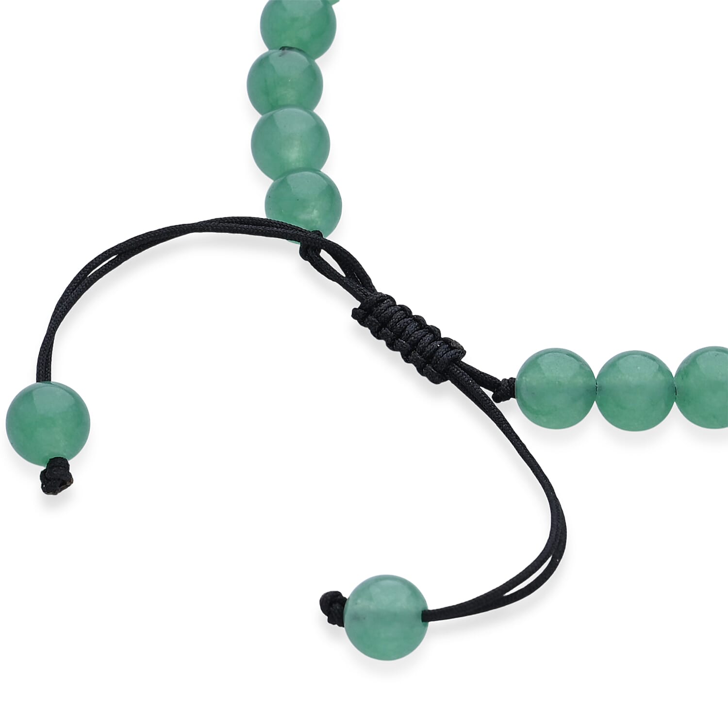 Green Aventurine 70.00 ctw Beaded Bracelet in Silvertone (6-8.5In)