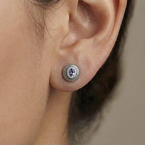 D'Joy Tanzanite and Multi Gemstone 8.70 ctw Earrings in Rhodium Over Sterling Silver