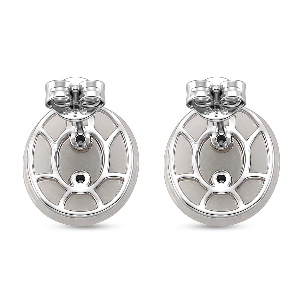 D'Joy Tanzanite, White Jade (D) and Moissanite 8.70 ctw Victorian Era Halo Earrings in Rhodium Over Sterling Silver