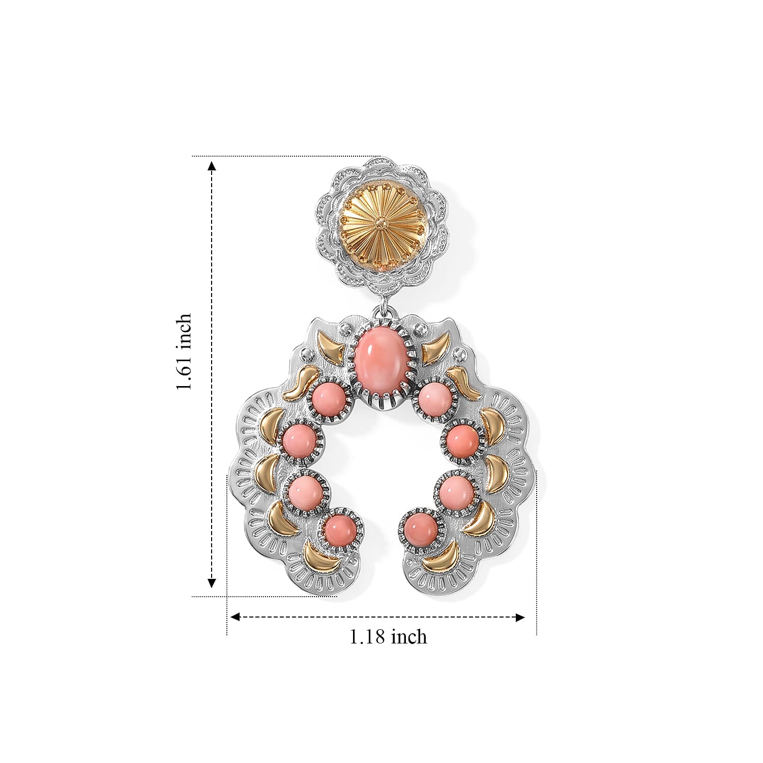EverTrue Oregon Peach Opal 3.15 ctw Earrings in 18K YG Plated and Platinum Bond