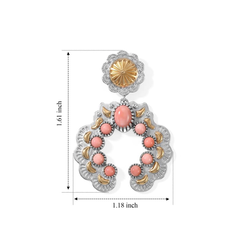 EverTrue Oregon Peach Opal 3.15 ctw Earrings in 18K YG Plated and Platinum Bond