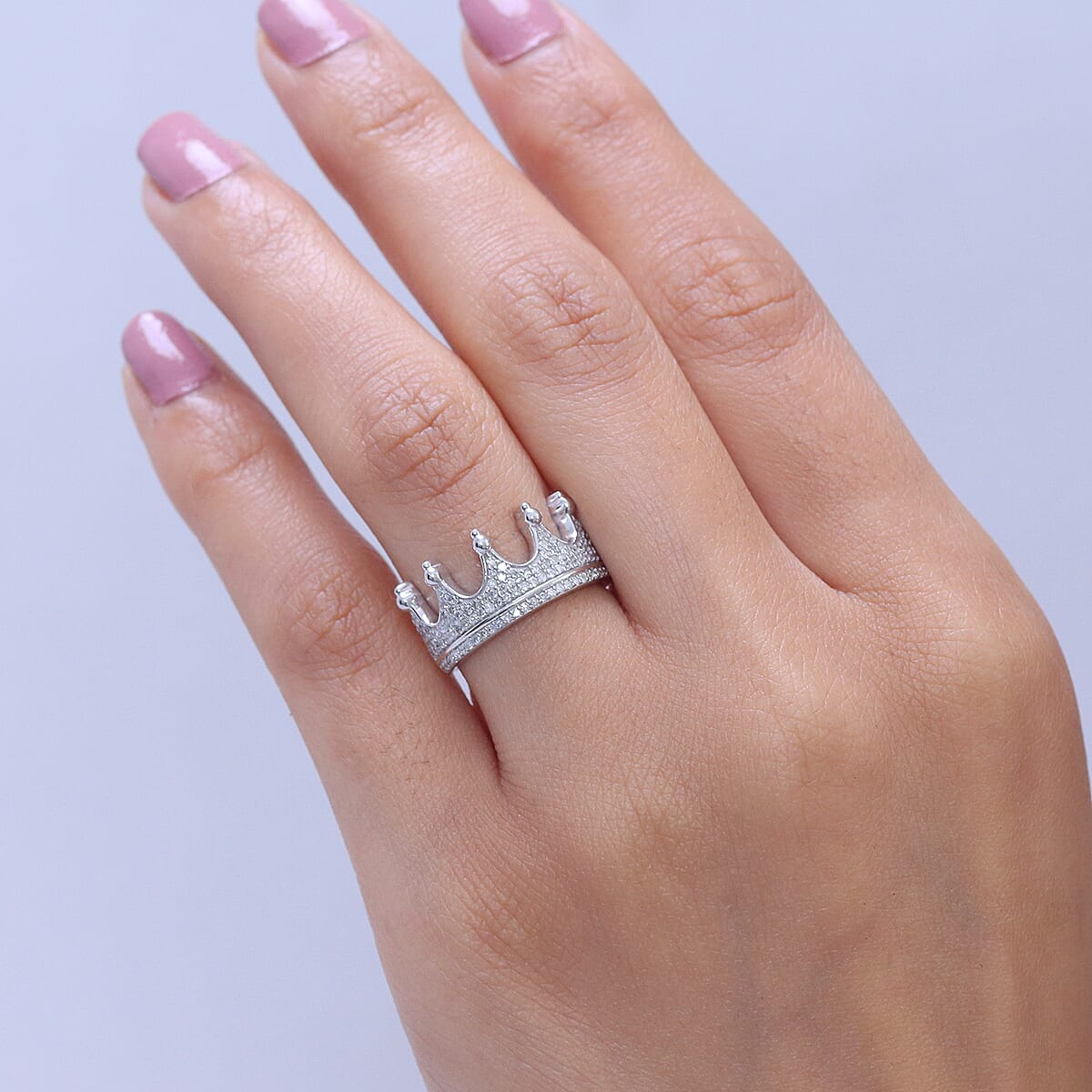 D'Joy Lab Grown Diamond I1-I2 0.60 ctw Ring in Rhodium Over Sterling Silver (Size 6.0) image number 2