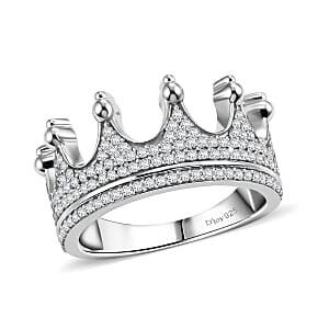 D'Joy Lab Grown Diamond I1-I2 0.60 ctw Ring in Rhodium Over Sterling Silver (Size 7.0)