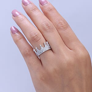 D'Joy Lab Grown Diamond I1-I2 0.60 ctw Ring in Rhodium Over Sterling Silver (Size 7.0)