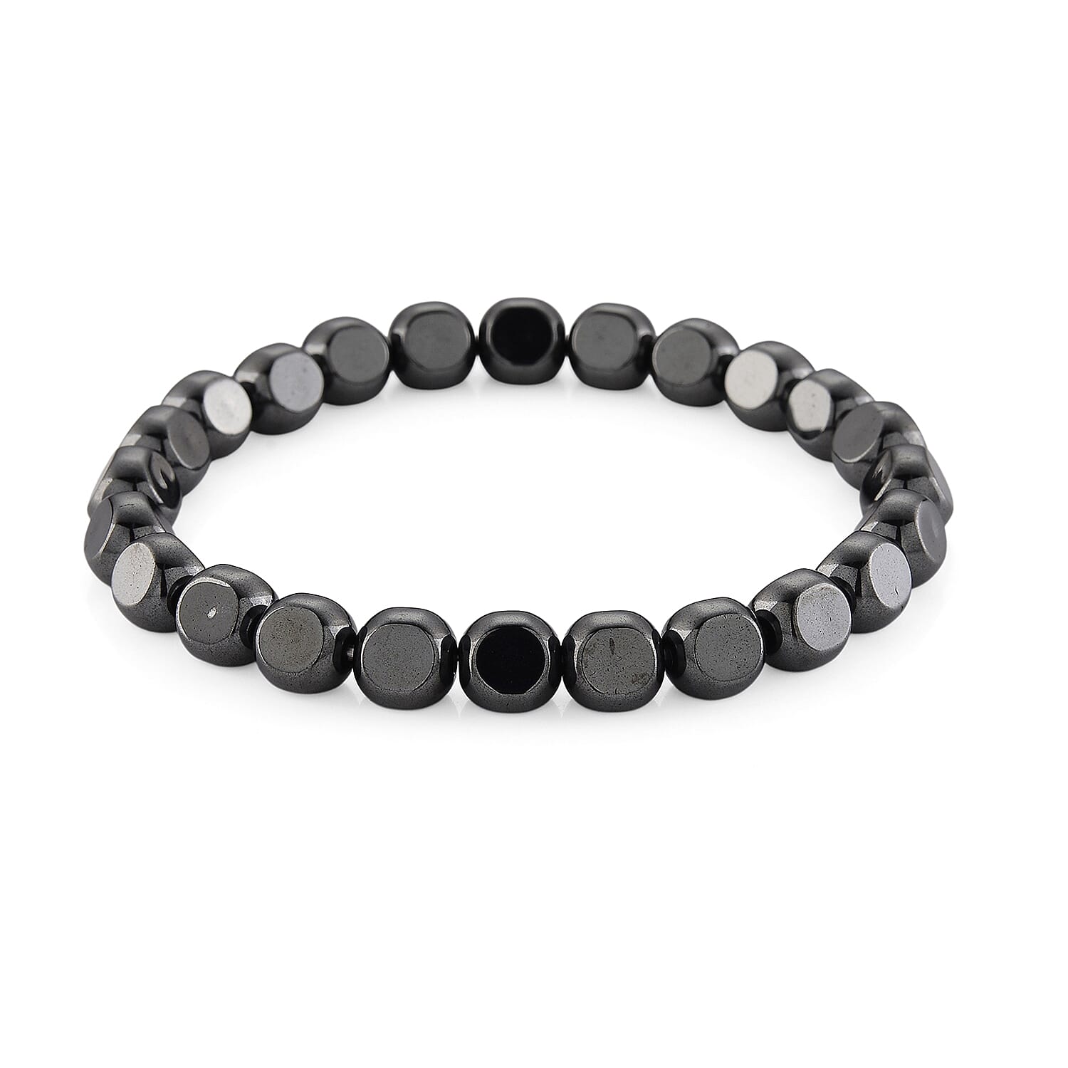 Hematite 120.00 ctw Stretch Bracelet (6.5-7In)