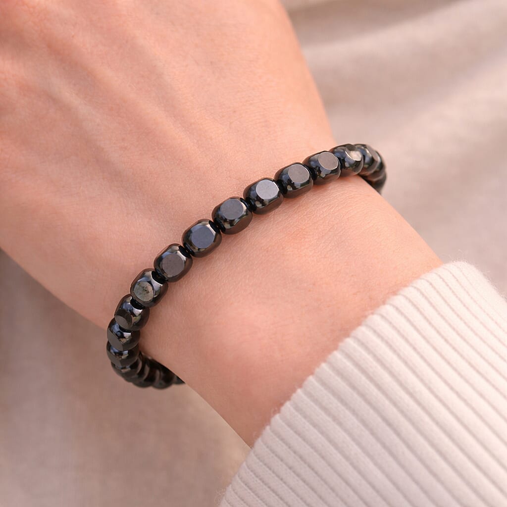 Hematite 120.00 ctw Stretch Bracelet (6.5-7In)