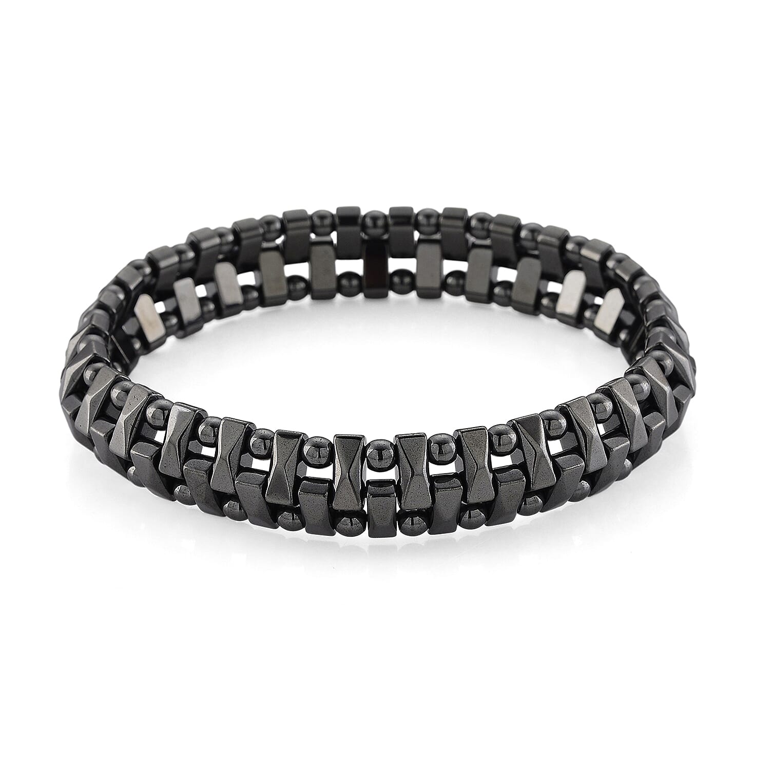 Hematite 110.00 ctw Stretch Bracelet (6.5-7In)