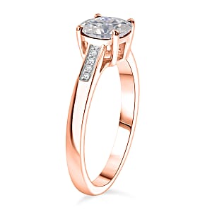 D'Joy Moissanite 1.25 ctw Ring in 18K Vermeil Rose Gold Over Sterling Silver (Size 6.5)