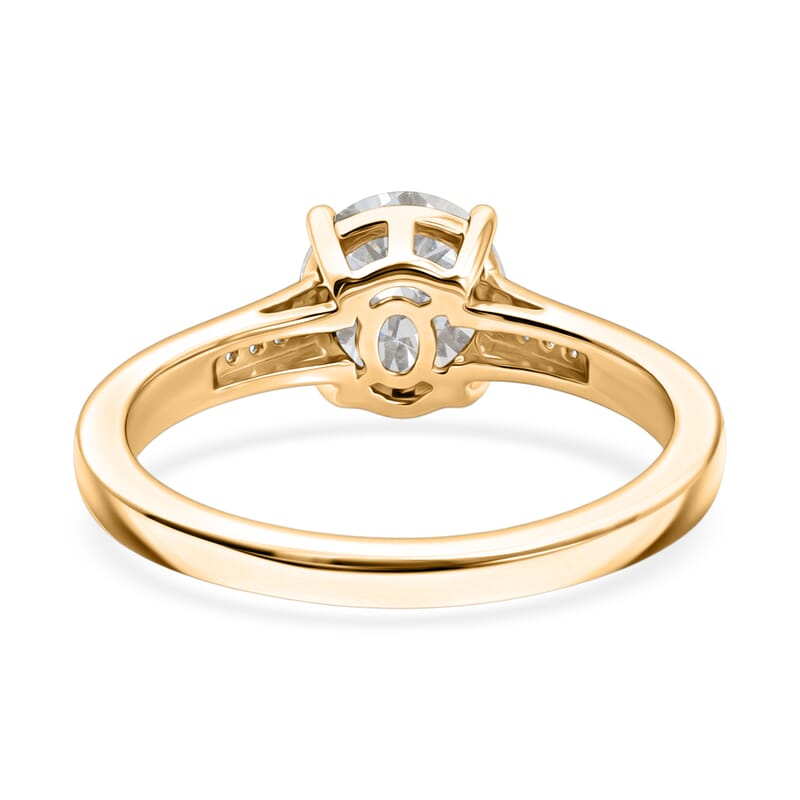 D'Joy Moissanite 1.25 ctw Ring in 18K Vermeil Yellow Gold Over Sterling Silver (Size 7.0)