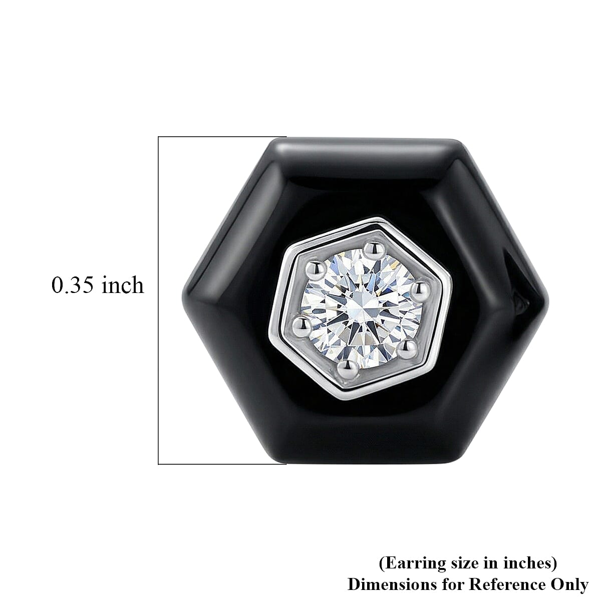 Lab Grown Diamond G-H SI and Black Jade (D) 4.65 ctw Midnight Spark Earrings in Rhodium Over Sterling Silver (Ships in 8-10 Days) image number 5