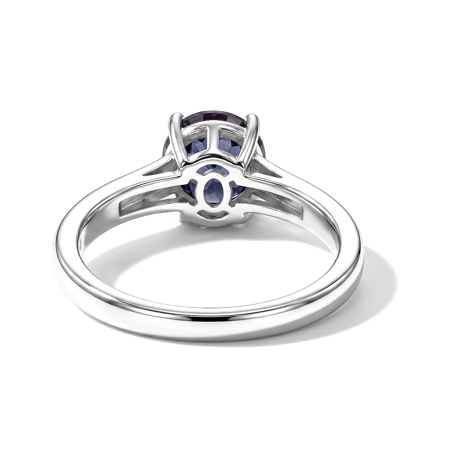 D'Joy Lab Grown Alexandrite and White Zircon 2.20 ctw Ring in Rhodium Over Sterling Silver (Size 6.5)