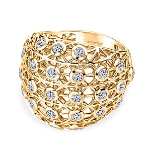 Luxuriant Lab Grown Diamond G-H SI 1.35 ctw Ring in 18K Vermeil Yellow Gold Over Sterling Silver (Size 6.0)