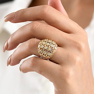 Luxuriant Lab Grown Diamond G-H SI 1.35 ctw Ring in 18K Vermeil Yellow Gold Over Sterling Silver (Size 6.0)
