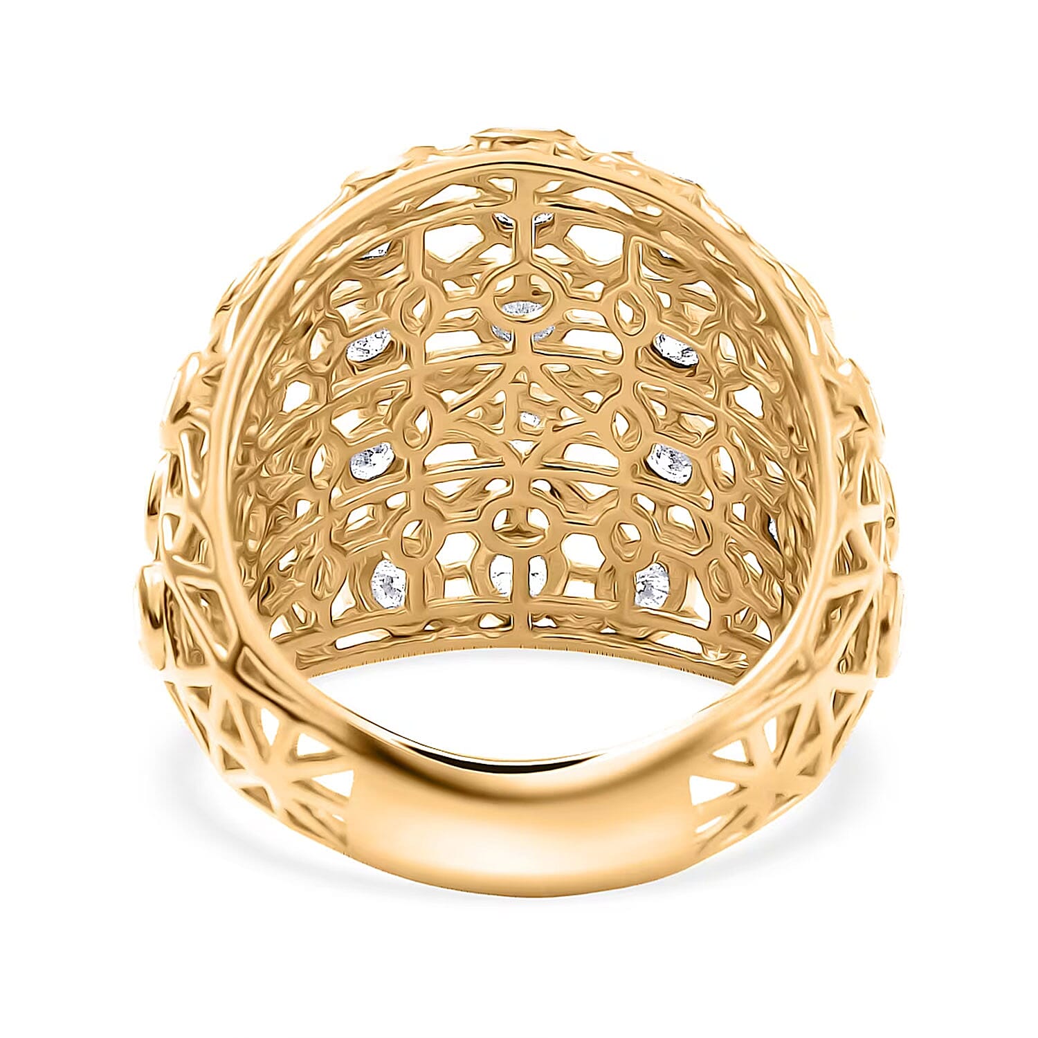 Luxuriant Lab Grown Diamond G-H SI 1.35 ctw Ring in 18K Vermeil Yellow Gold Over Sterling Silver (Size 6.0)