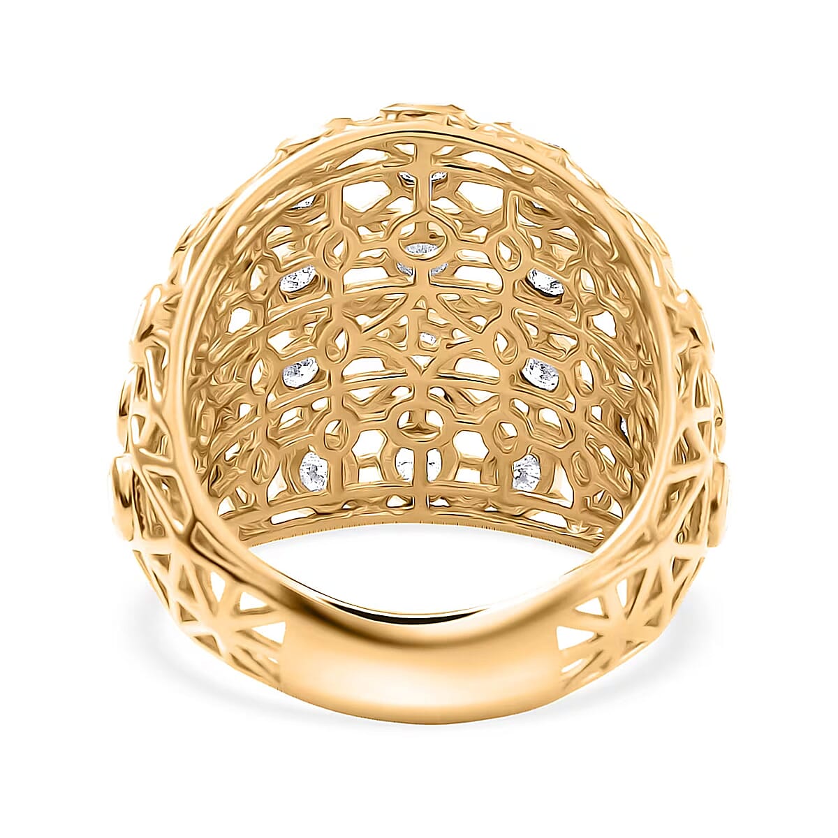 Luxuriant Lab Grown Diamond G-H SI 1.35 ctw Ring in 18K Vermeil Yellow Gold Over Sterling Silver (Size 6.0) image number 7
