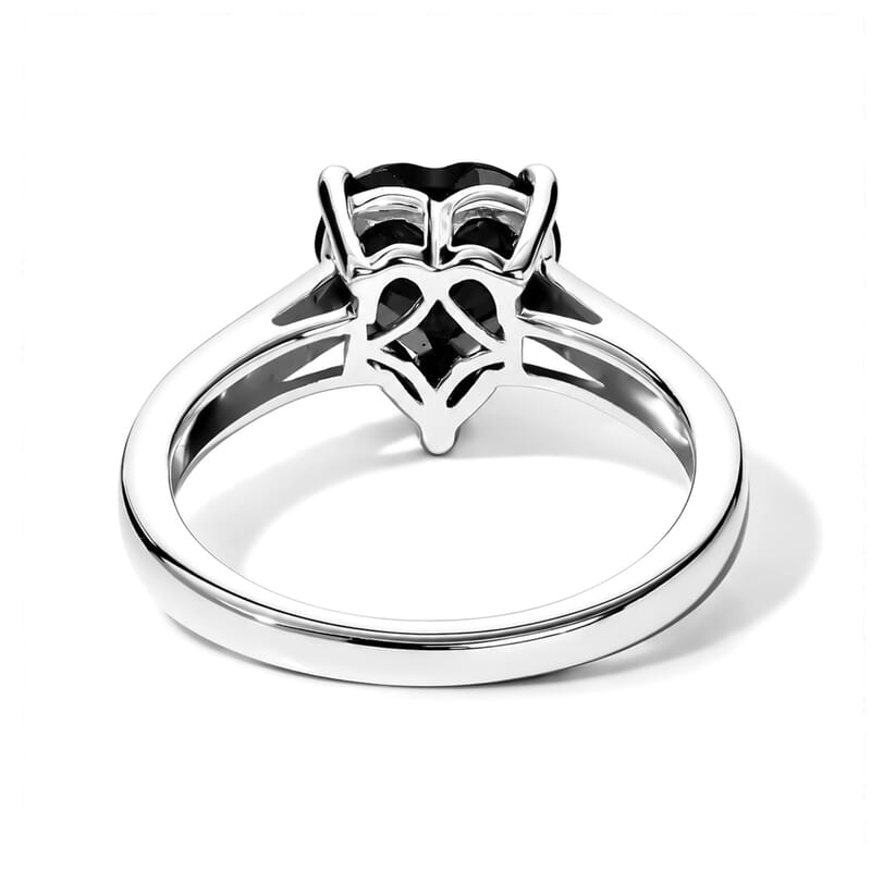 EverTrue Thai Black Spinel and Moissanite 2.10 ctw Ring in Platinum Bond (Size 6.0)