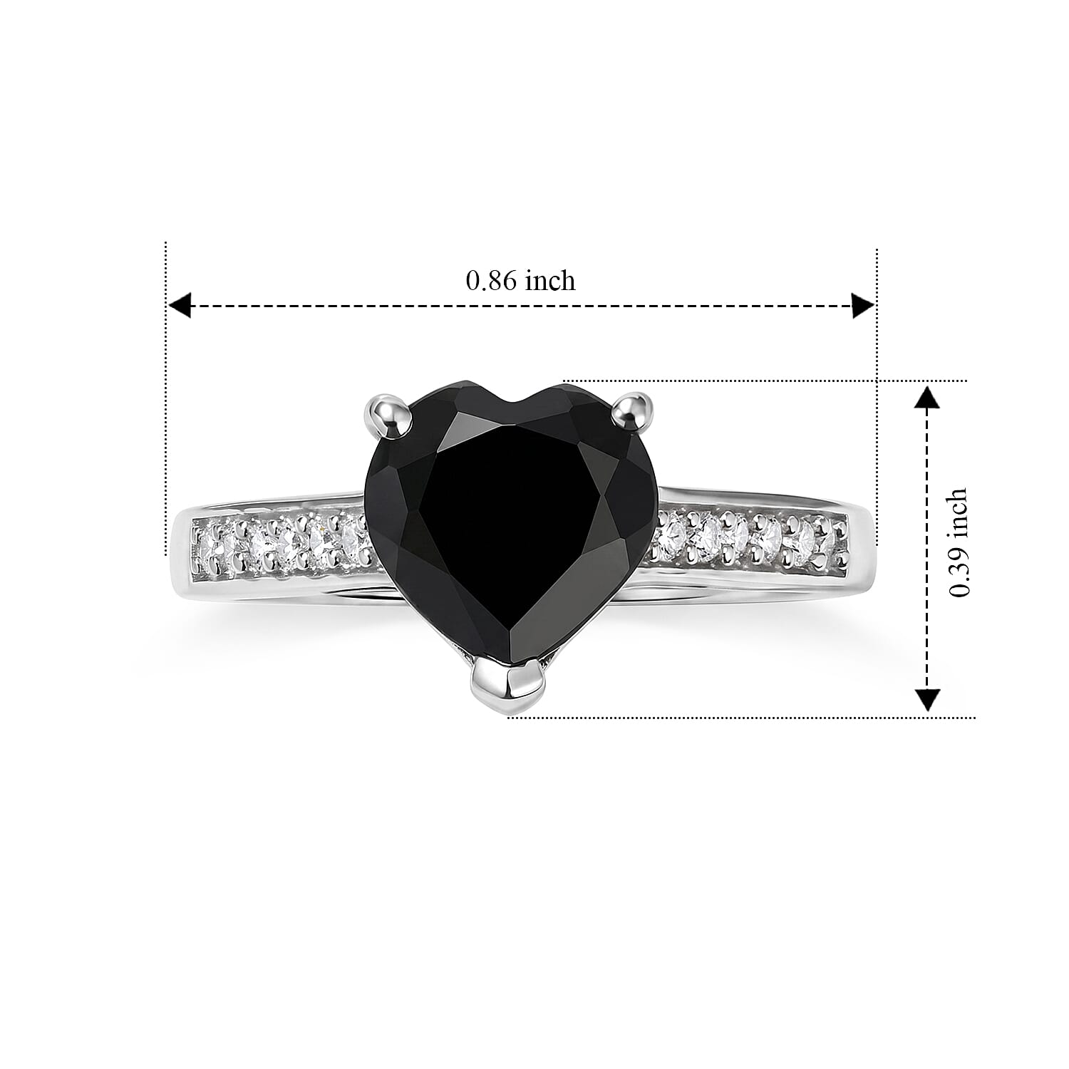 EverTrue Thai Black Spinel and Moissanite 2.10 ctw Ring in Platinum Bond (Size 6.0)