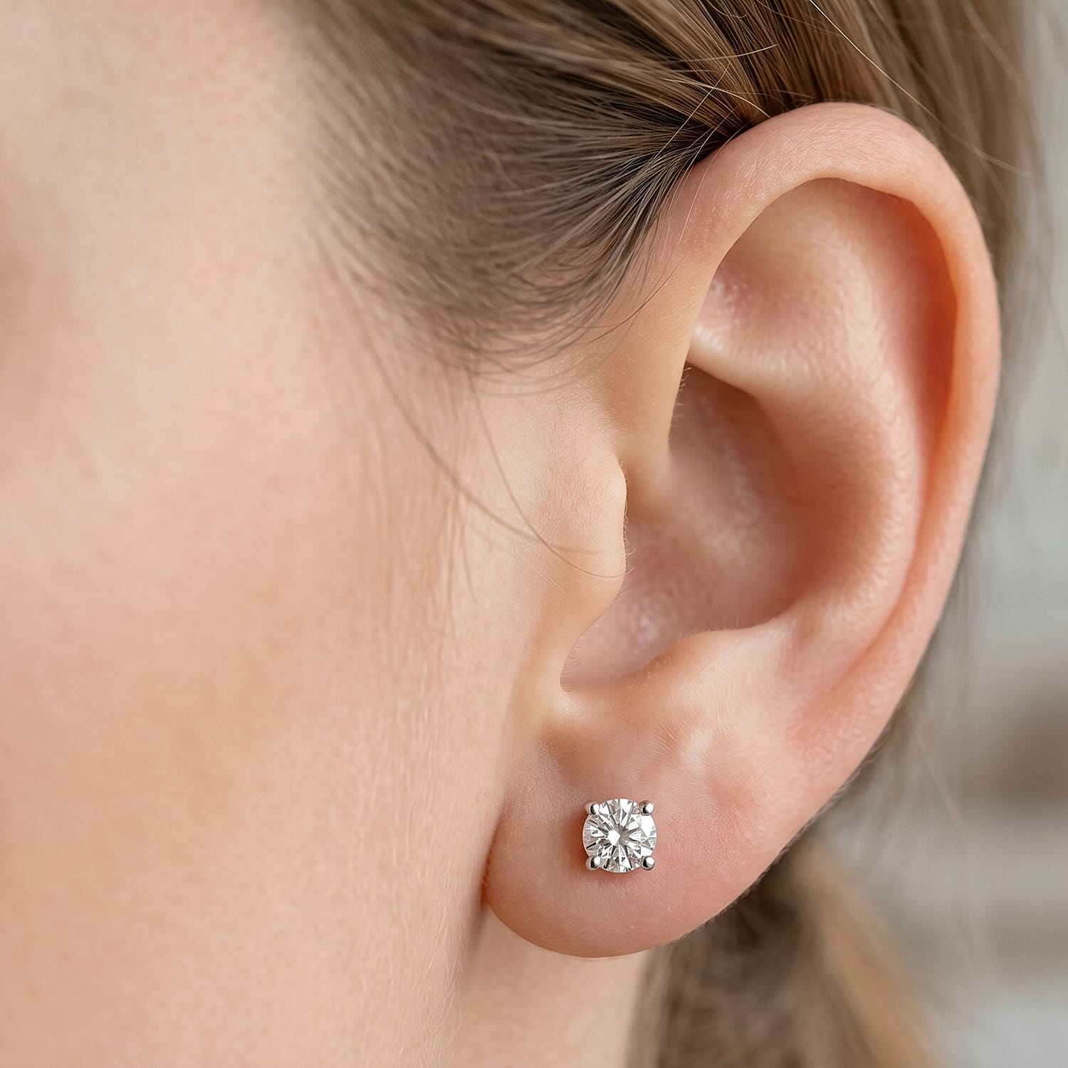 Luxuriant Lab Grown Diamond (VS2) 1.00 ctw Stud Earrings in 10K White Gold