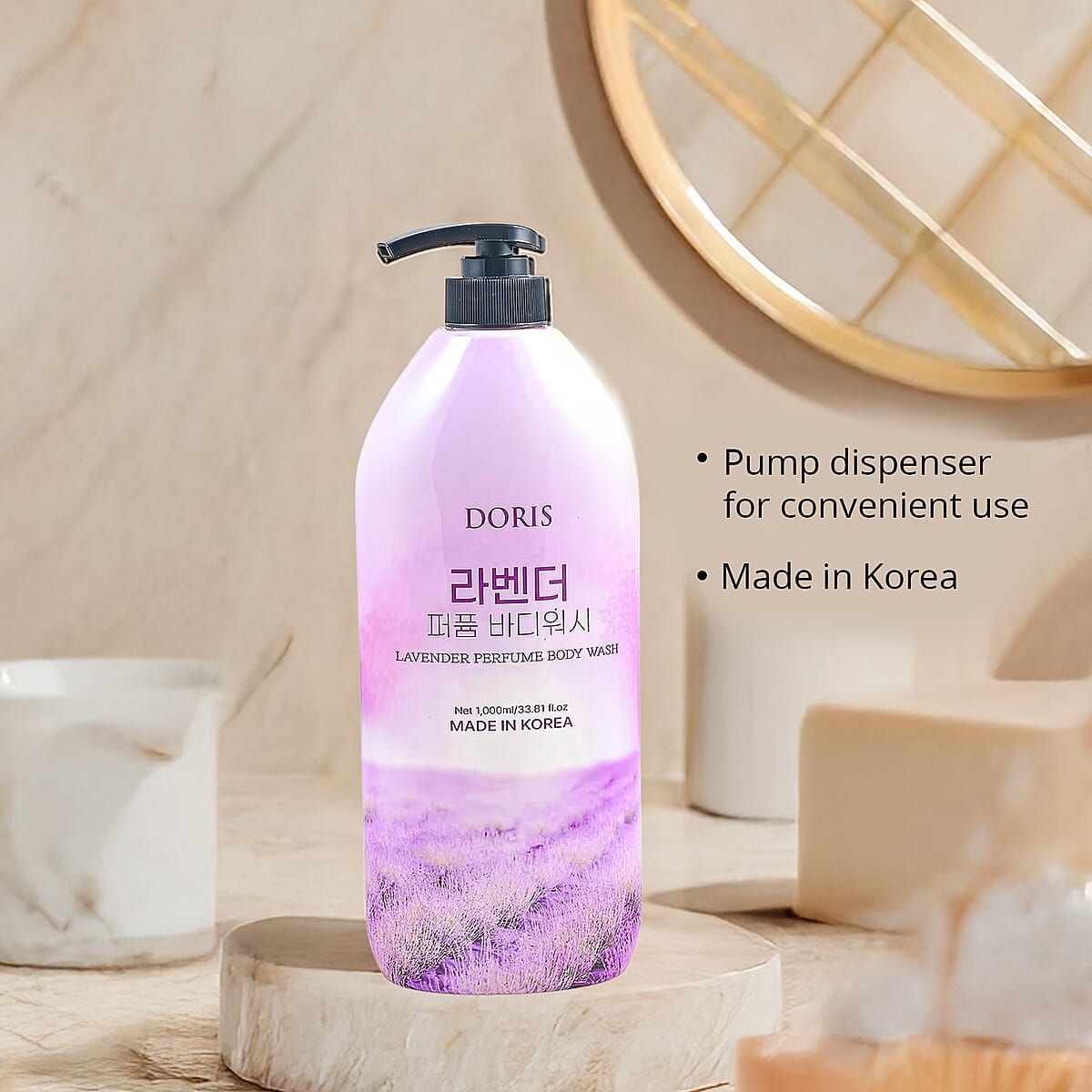 Doris Lavender Perfume Body Wash (33.81oz) Made in Korea image number 4