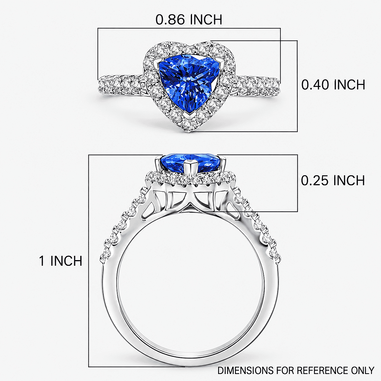 Certified & Appraised D'Joy Premium Tanzanite and Moissanite 2.00 ctw Ring in Rhodium Over Sterling Silver (Size 6.0)