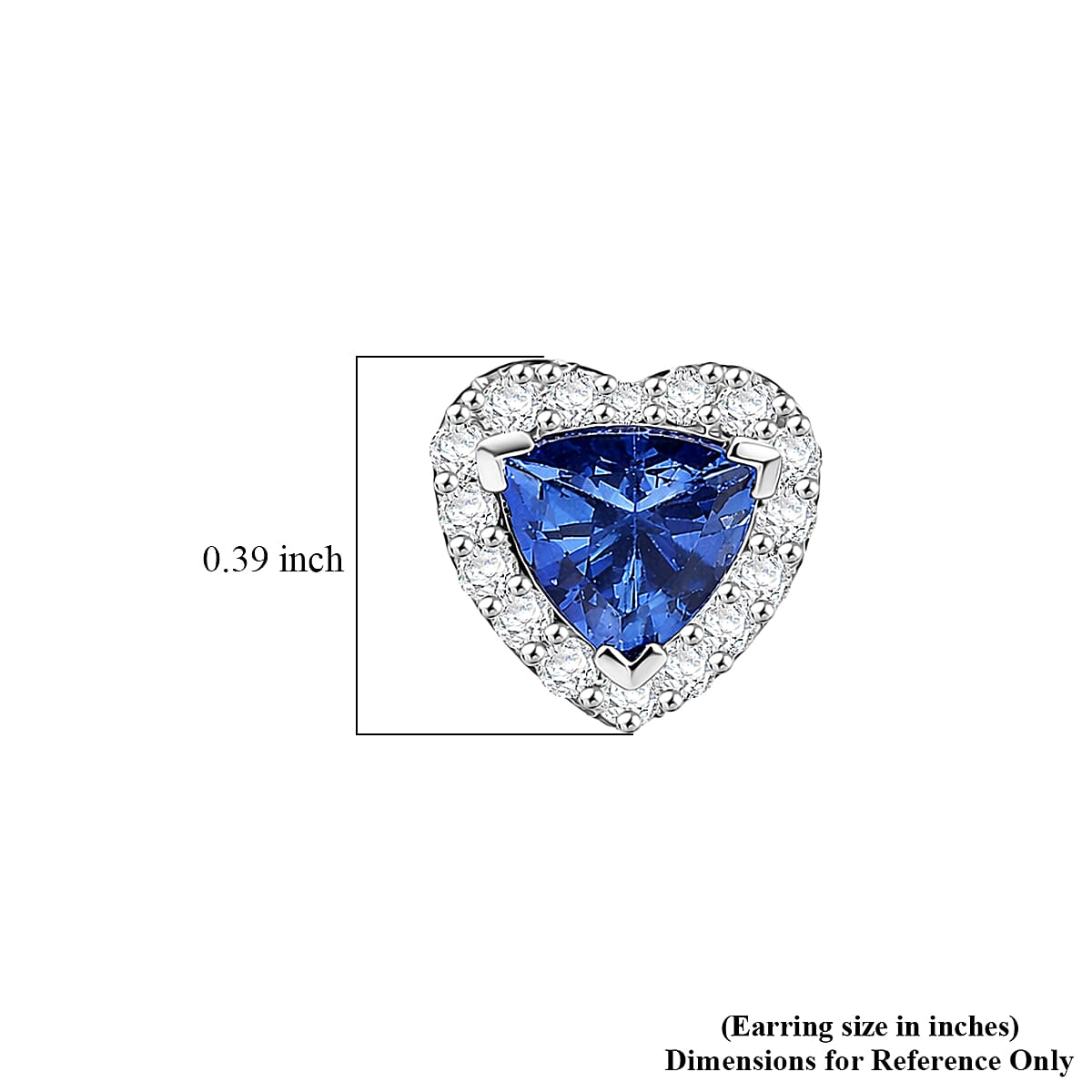 Certified & Appraised D'Joy Premium Tanzanite and Moissanite 2.15 ctw Earrings in Rhodium Over Sterling Silver image number 4