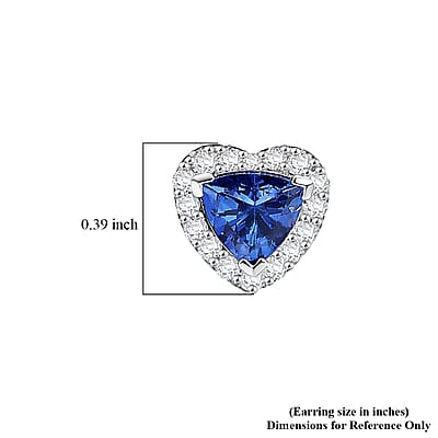 Certified & Appraised D'Joy Premium Tanzanite and Moissanite 2.15 ctw Earrings in Rhodium Over Sterling Silver