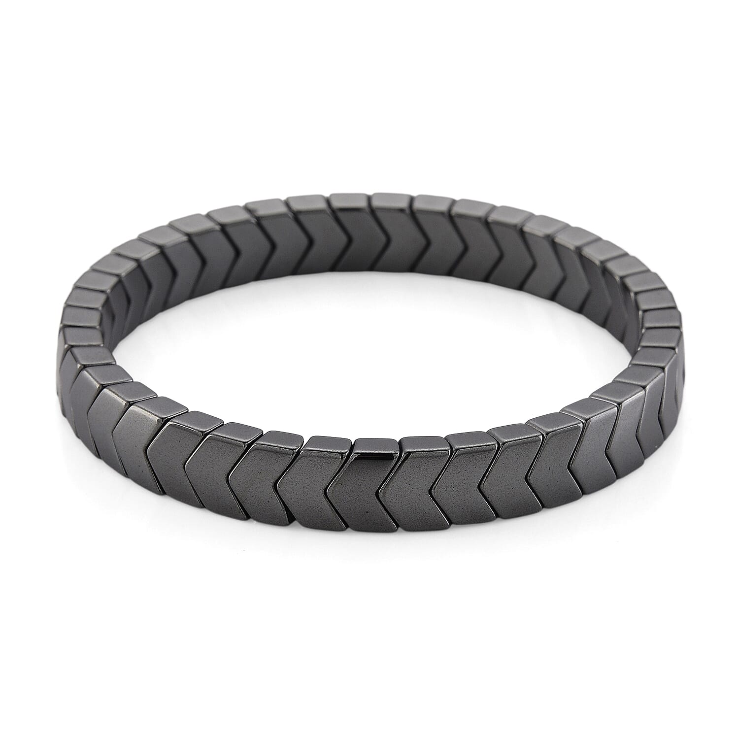 Hematite 130.00 ctw Stretch Bracelet (6.5-7In)