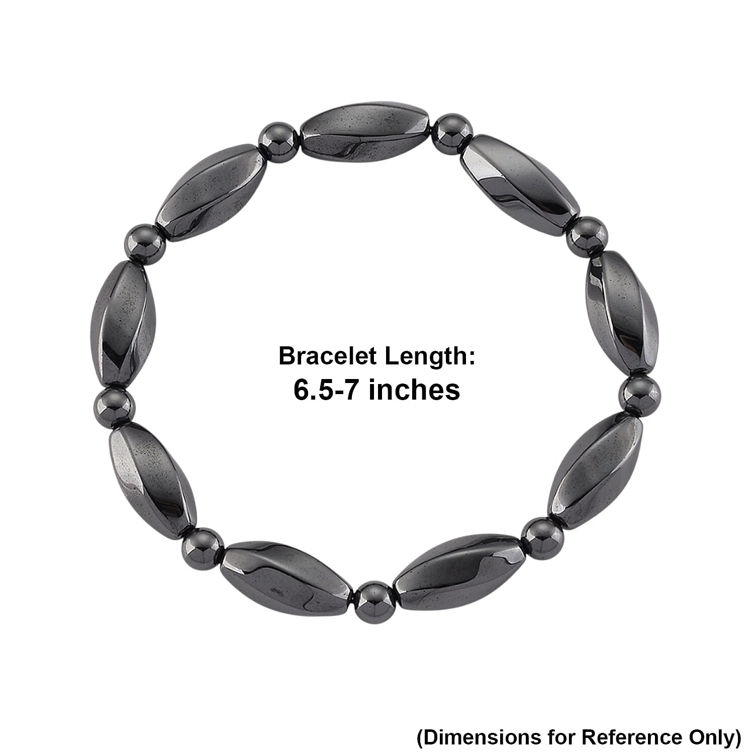 Hematite 115.00 ctw Stretch Bracelet (6.5-7In)