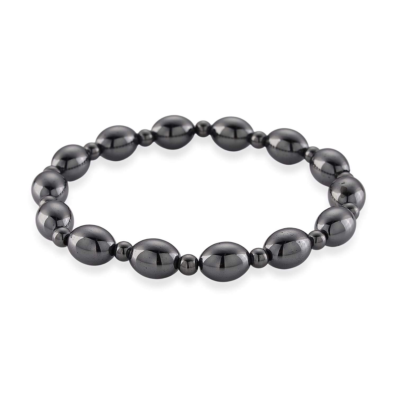 Hematite 120.00 ctw Stretch Bracelet (6.5-7In)
