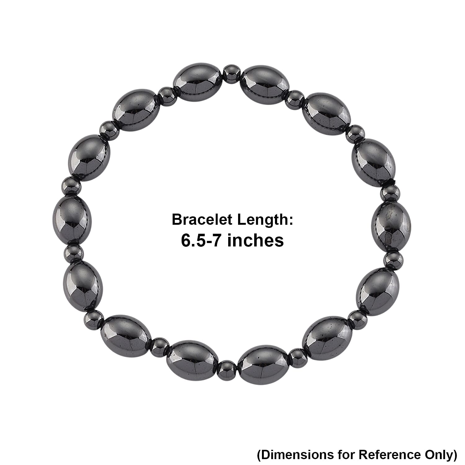 Hematite 120.00 ctw Stretch Bracelet (6.5-7In)