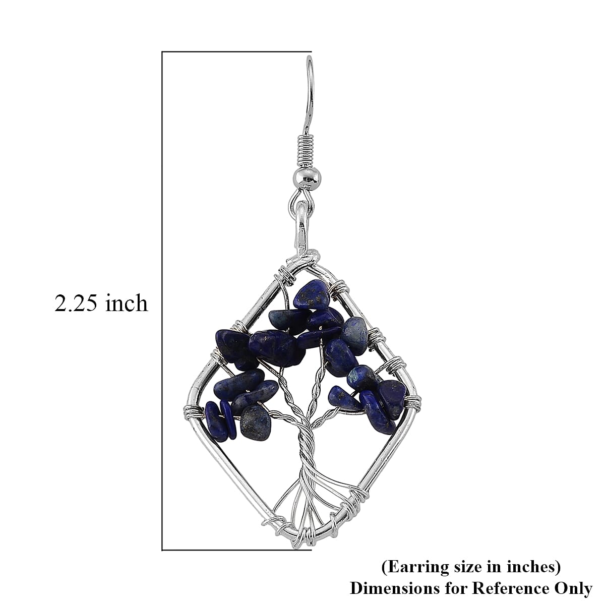 Lapis Lazuli 10.00 ctw Earrings in Silvertone