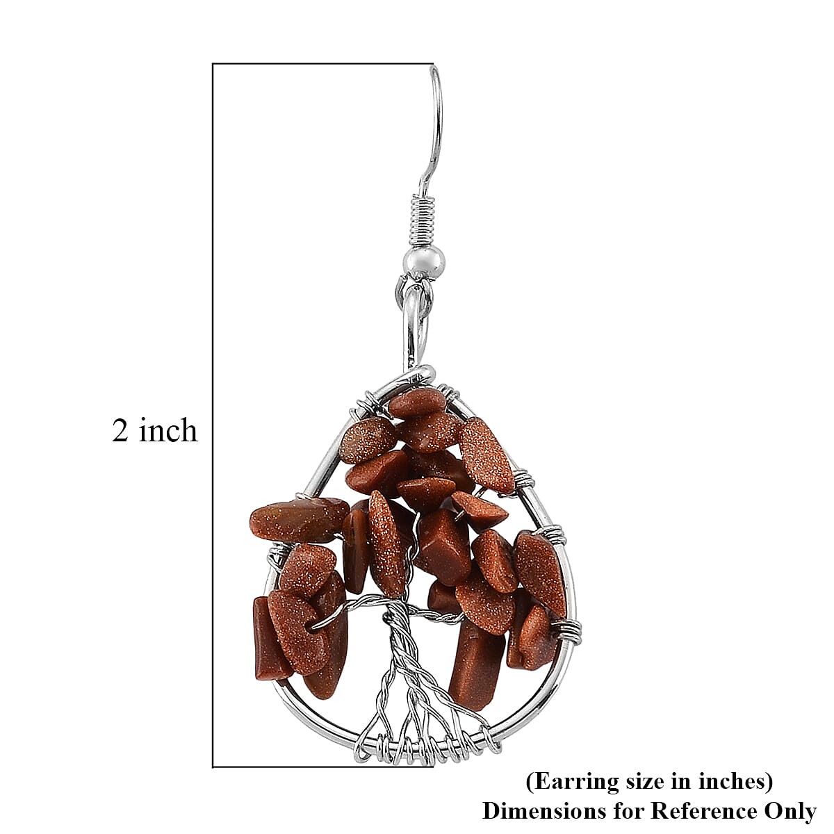 Gold Sandstone 10.00 ctw Earrings in Silvertone