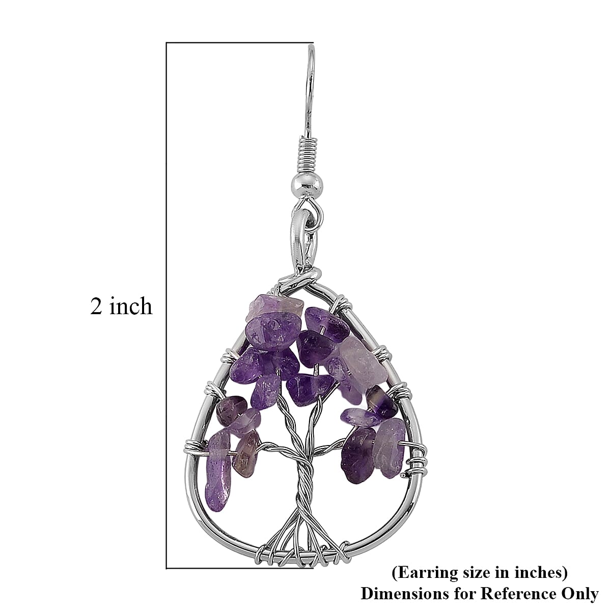 African Amethyst 10.00 ctw Earrings in Silvertone image number 5