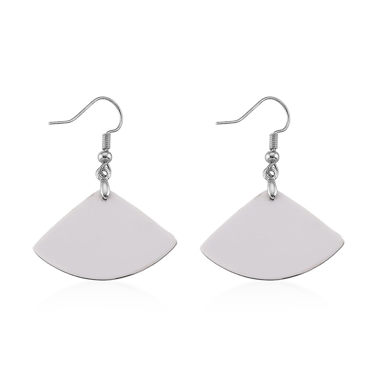 Abalone Shell fish wire Earrings in Silvertone