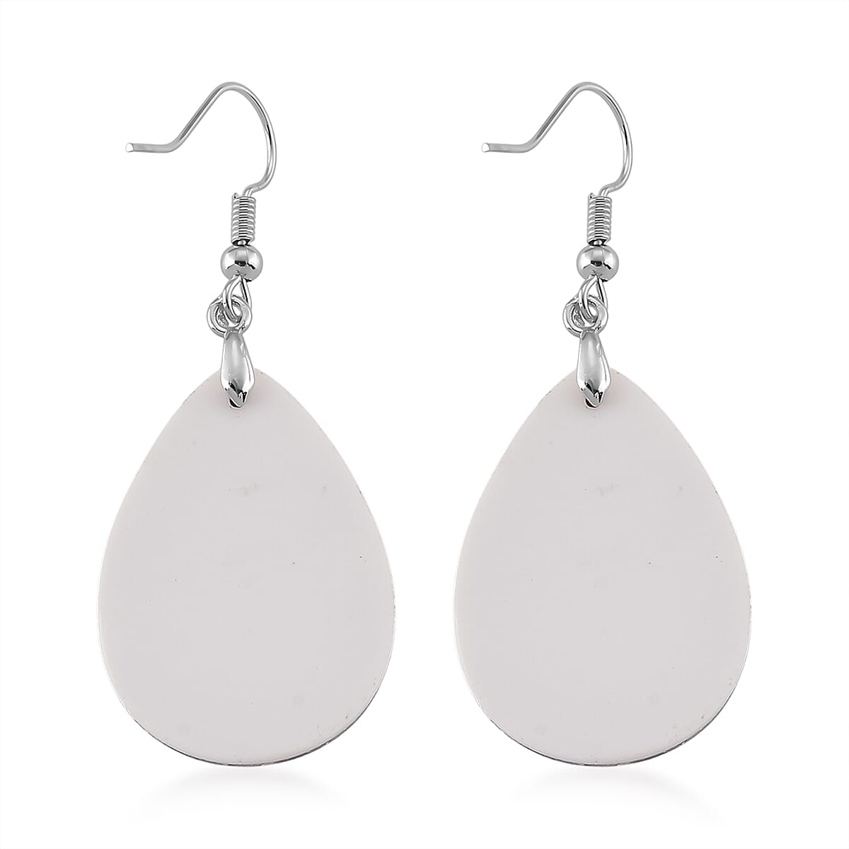 Abalone Shell Drop Earrings in Silvertone