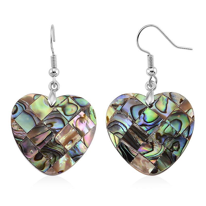 Abalone Shell Earrings in Silvertone
