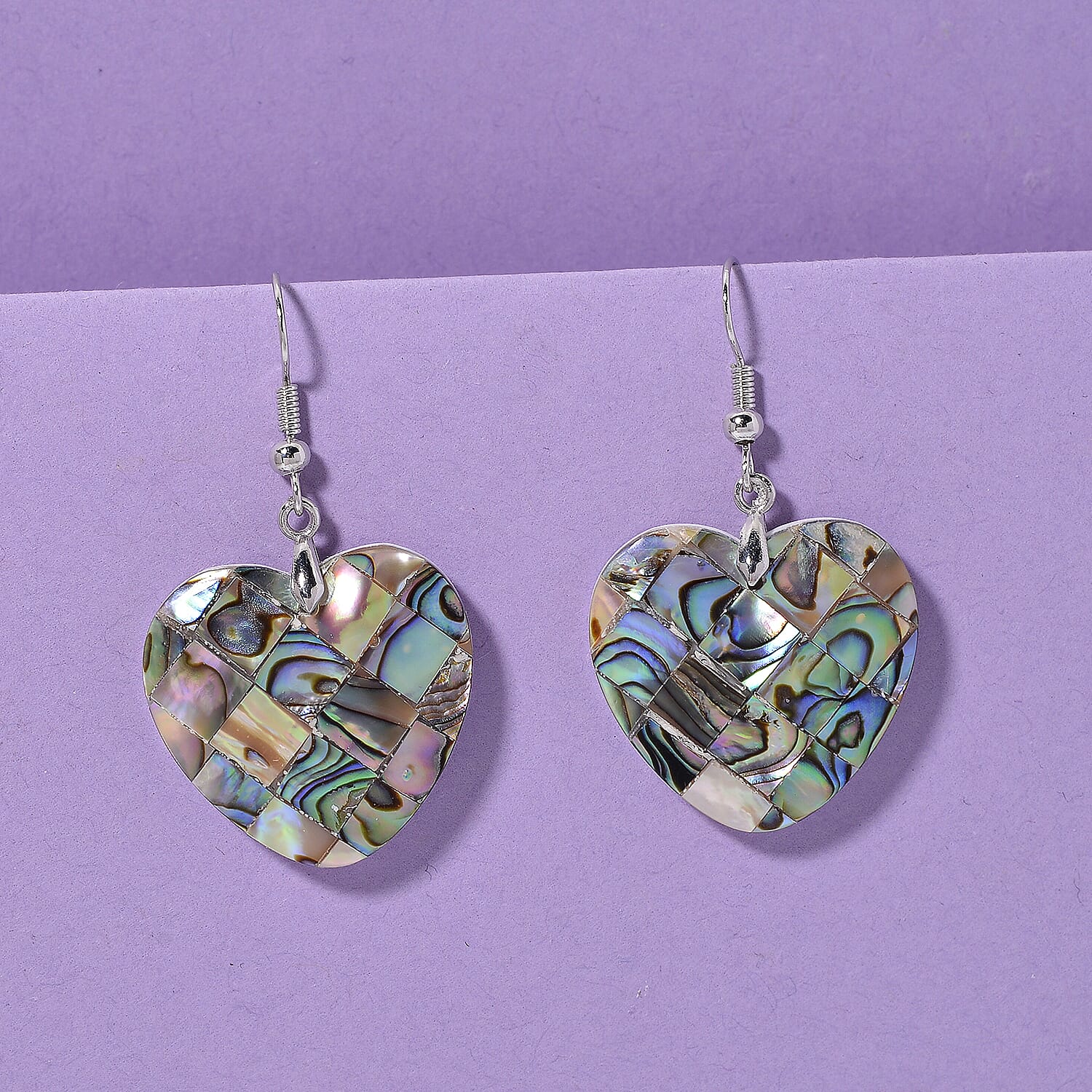 Abalone Shell Earrings in Silvertone