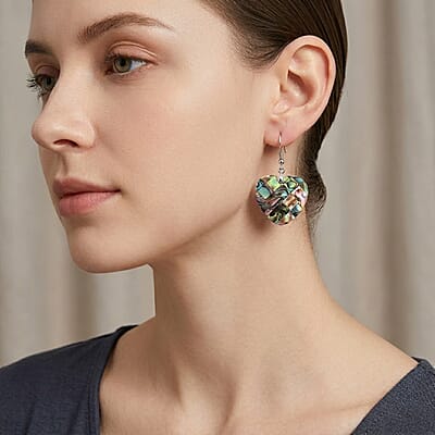 Abalone Shell Earrings in Silvertone