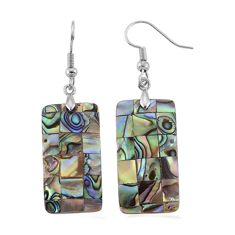 Abalone Shell Earrings in Silvertone