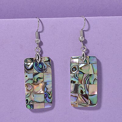 Abalone Shell Earrings in Silvertone