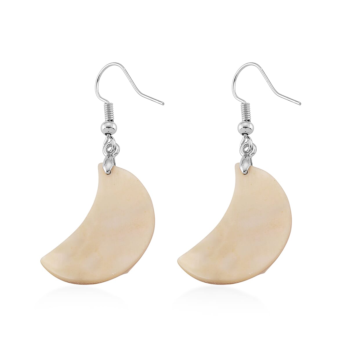 Black Mother of Pearl Earrings in Silvertone