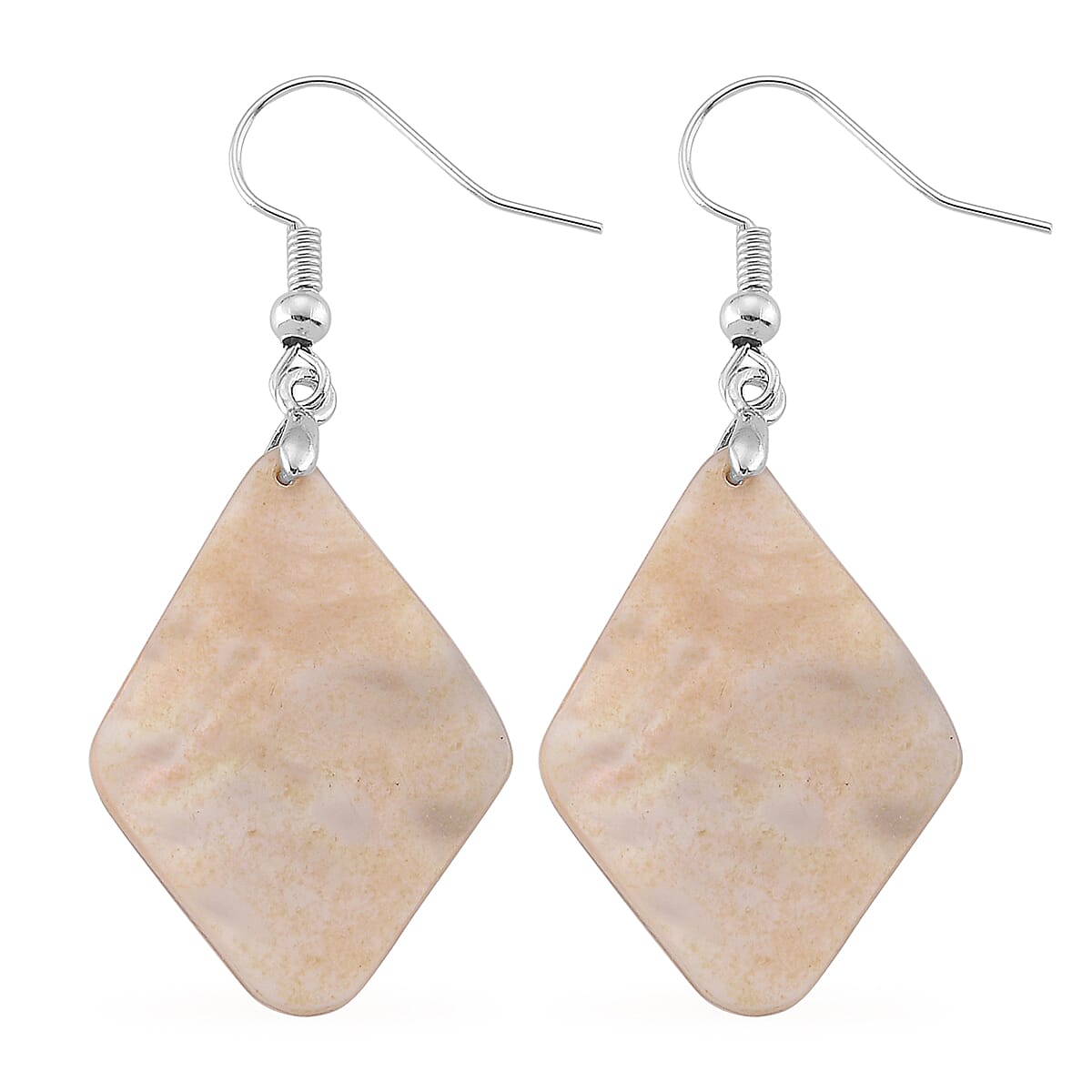 Black Mother of Pearl Flower Earrings in Goldtone