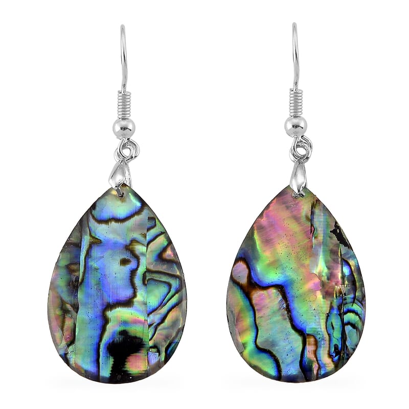 Abalone Shell Earrings in Silvertone