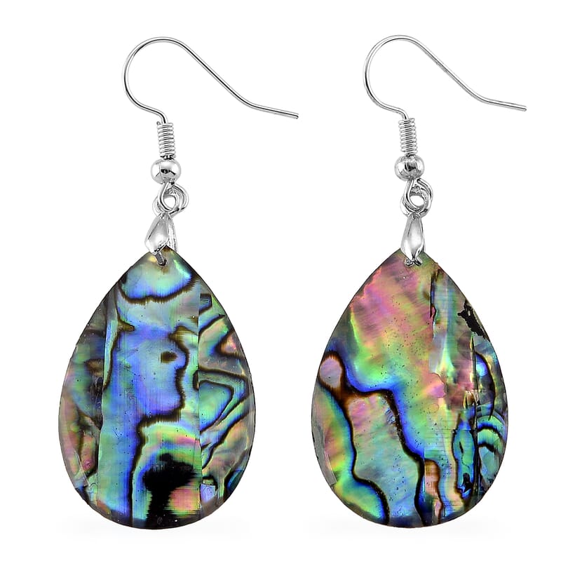 Abalone Shell Earrings in Silvertone