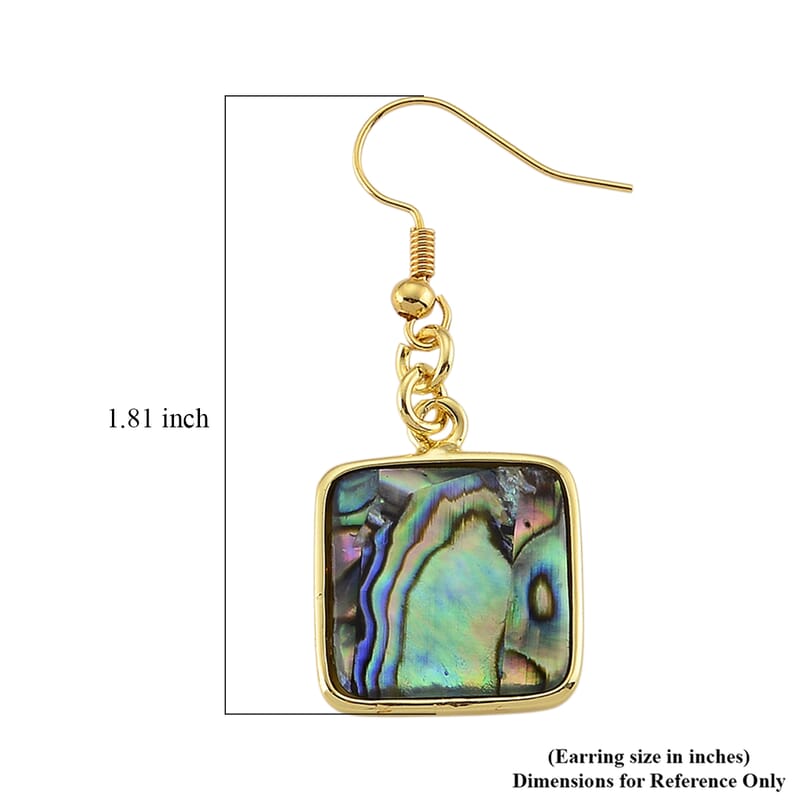 Abalone Shell Earrings in Goldtone