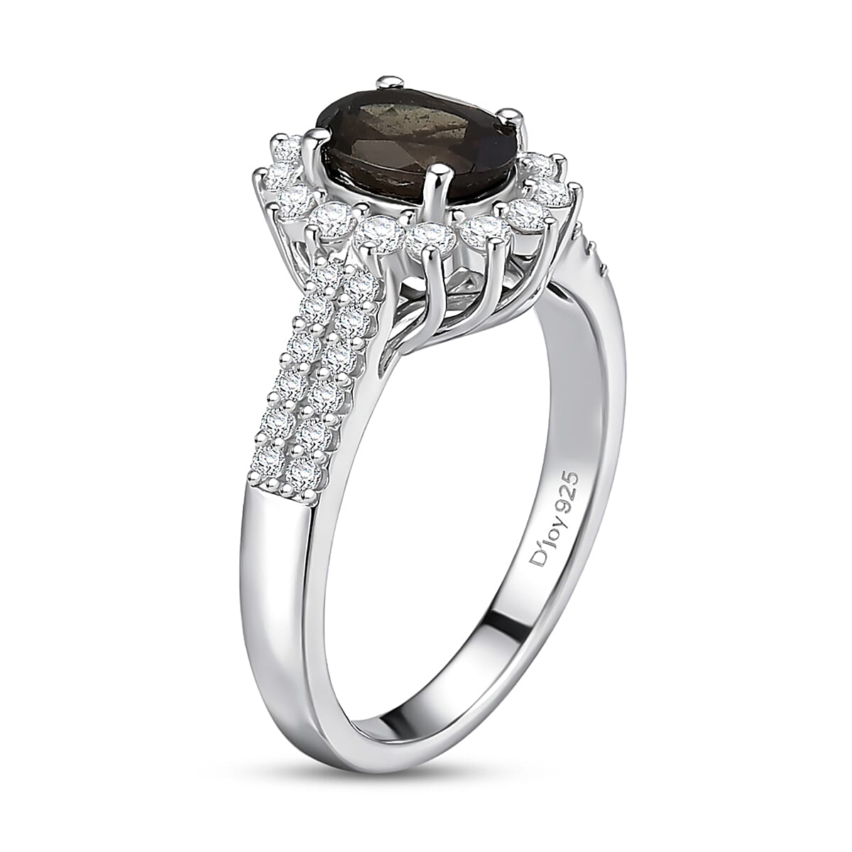 Certified & Appraised D'Joy Premium Color Change Garnet and Moissanite 2.10 ctw Ring in Rhodium Over Sterling Silver (Size 10.0) image number 3