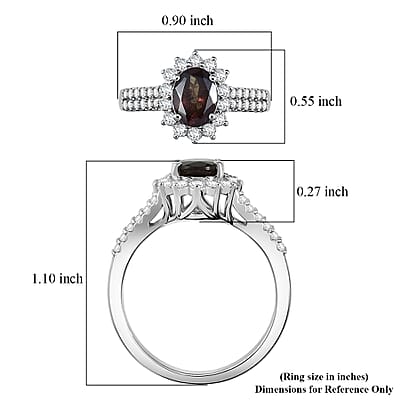 Certified & Appraised D'Joy Premium Color Change Garnet and Moissanite 2.10 ctw Ring in Rhodium Over Sterling Silver (Size 10.0)