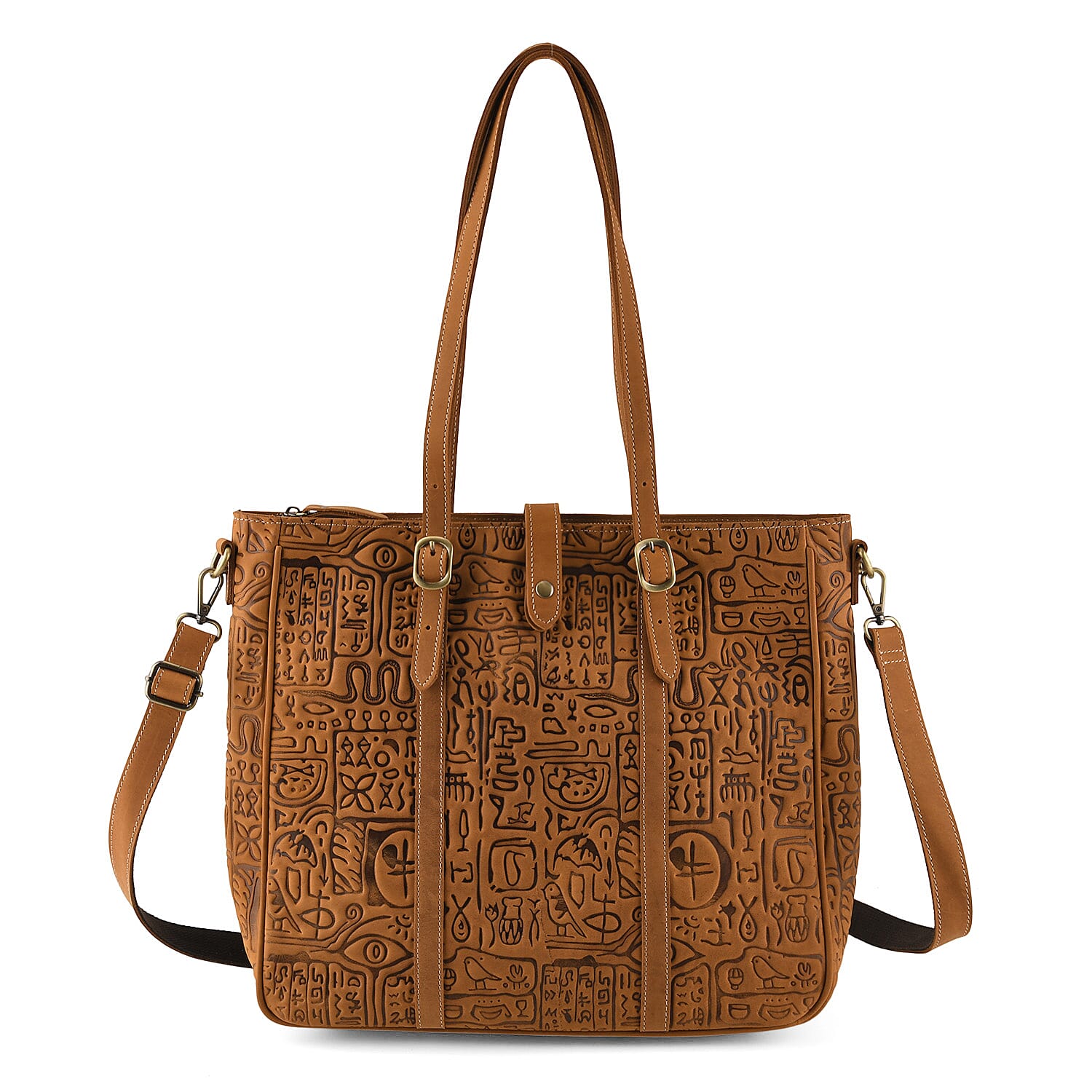 La Marey Tan Genuine Leather Crossbody Bag